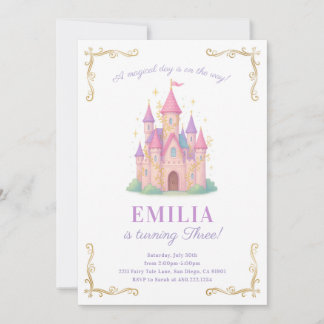 Fairy Tale Burg Geburtstagsparty Einladung