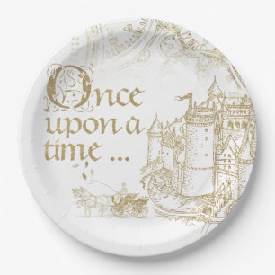 Fairy Tale Burg Goldene Oase der Ruhe Pappteller