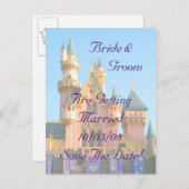 Fairy Tale Burg Save the Date Karte (Vorne/Hinten)