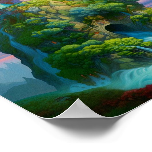 Fairy Tale Castel Fantastische Bergwelten Poster (Ecke)