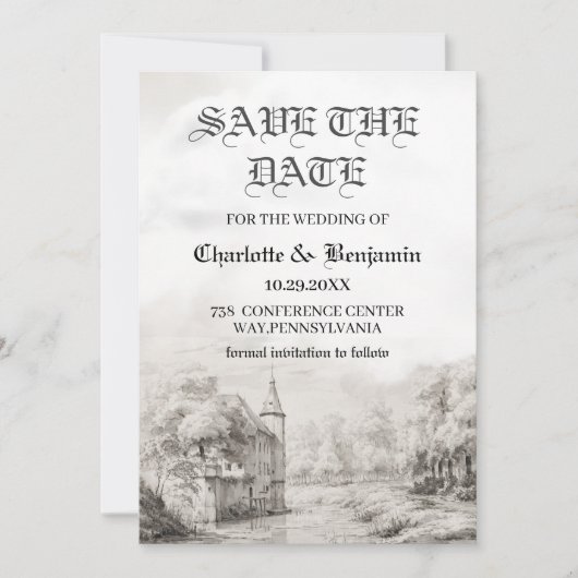 Fairy tale Castle Banca del Gottardo Save the Date (Vorderseite)