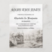 Fairy tale Castle Banca del Gottardo Save the Date Ankündigungspostkarte (Vorderseite)