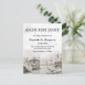 Fairy tale Castle Banca del Gottardo Save the Date Ankündigungspostkarte (Stehend Vorderseite)