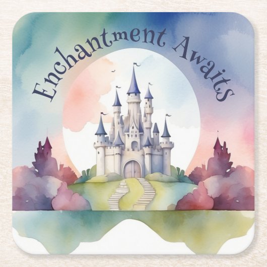 Fairy Tale Castle Party Rechteckiger Pappuntersetzer (Vorderseite)