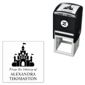 Fairy Tale Castle Silhouette Library Name Permastempel (Beispiel)