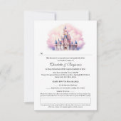 Fairy Tale Castle Thema Hochzeit RSVP Karte (Vorderseite)