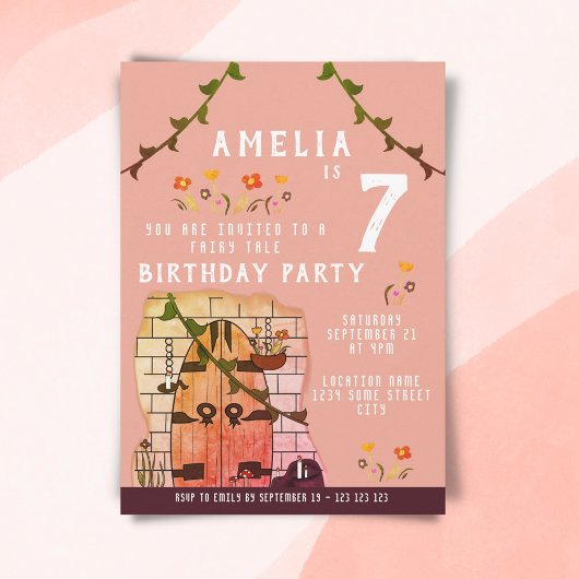 Fairy Tale Door Fairytale Girl Birthday Party Einladung