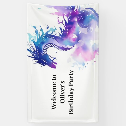 Fairy Tale Dragon Adventures Birthday Banner (Vertikal)