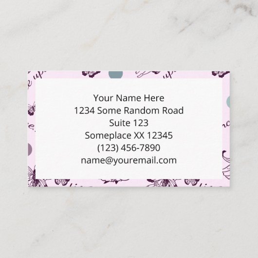 Fairy Tale einmal mit Schmetterlingen Visitenkarte (Rückseite)