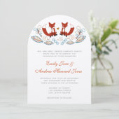 Fairy Tale Forest Fox Wedding Invitation Einladung (Stehend Vorderseite)