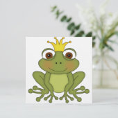 Fairy Tale Frog Prinz mit Krone Einladung (Stehend Vorderseite)