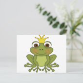 Fairy Tale Frog Prinz mit Kronen Postkarte (Stehend Vorderseite)