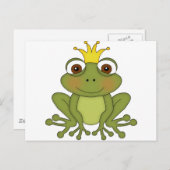 Fairy Tale Frog Prinz mit Kronen Postkarte (Vorne/Hinten)