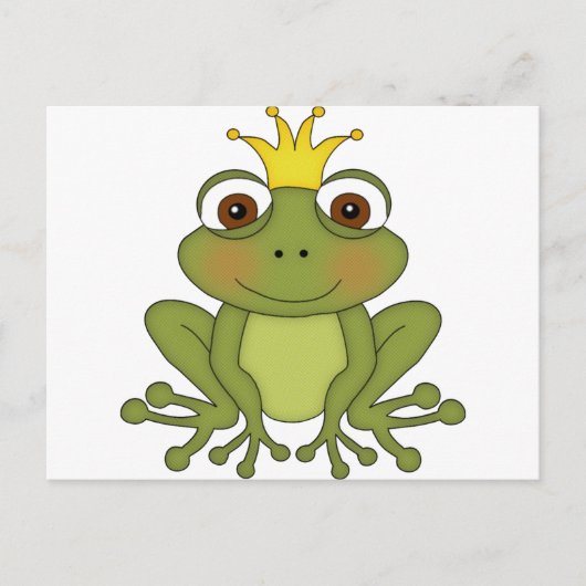 Fairy Tale Frog Prinz mit Kronen Postkarte (Vorderseite)
