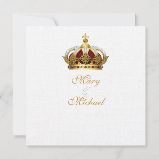 Fairy Tale Gold Royal Crown Save the Date (Rückseite)