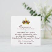 Fairy Tale Gold Royal Crown Save the Date (Stehend Vorderseite)