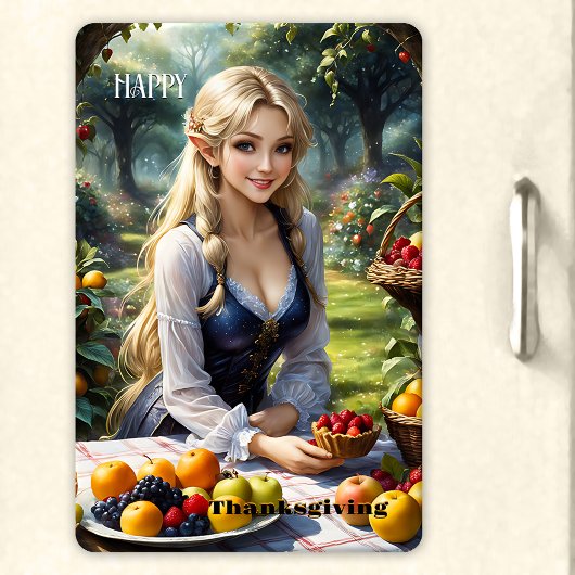 Fairy Tale Happy Thanksgiving Magnet
