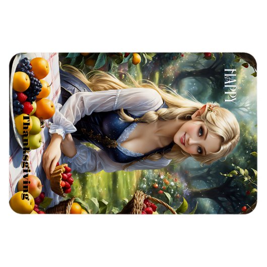 Fairy Tale Happy Thanksgiving Magnet (Horizontal)