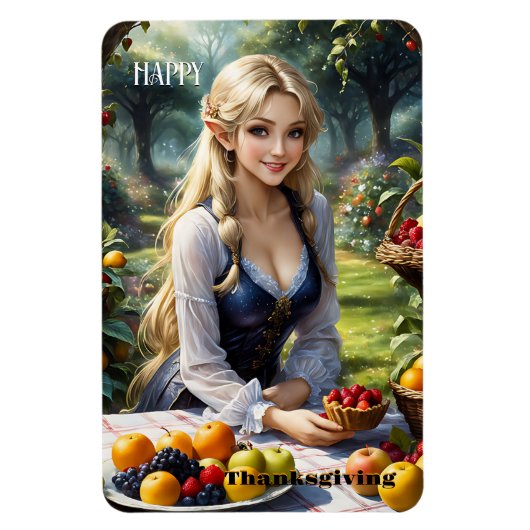 Fairy Tale Happy Thanksgiving Magnet (Vertikal)