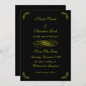 Fairy Tale in Schwarz Save the Date (Vorne/Hinten)