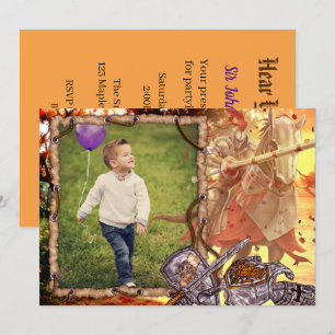 Fairy Tale Knight On Horse Foto Geburtstag Einladung