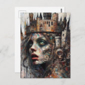 Fairy Tale Königin mit Schloss auf ihrem Kopf Postkarte (Vorne/Hinten)