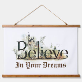 Fairy Tale Magic Creatures Believe In Your Dreams Wandteppich Mit Holzrahmen