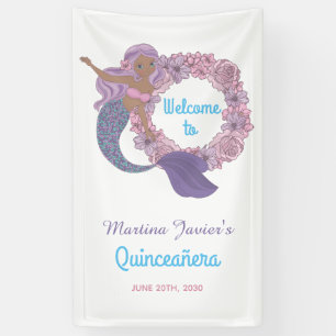 Fairy Tale Mermaid Quinceañera 15. Geburtstag Banner