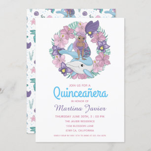 Fairy Tale Mermaid Quinceañera 15. Geburtstag Einladung