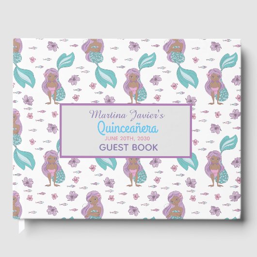Fairy Tale Mermaid Quinceañera 15. Geburtstag Gästebuch (Vorderseite)