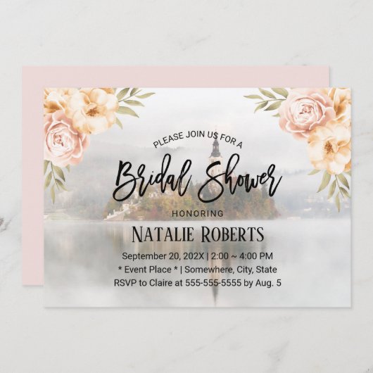 Fairy Tale Misty Vintages florales Brautparty Einladung (Vorne/Hinten)