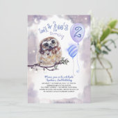 Fairy Tale Night and Little Owl Boys Birthday Einladung (Stehend Vorderseite)