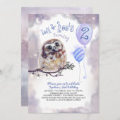 Fairy Tale Night and Little Owl Boys Birthday Einladung (Vorne/Hinten)