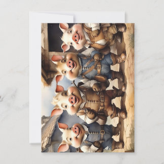 Fairy Tale Pigs Mitteilungskarte