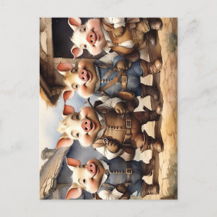 Fairy Tale Pigs Postkarte