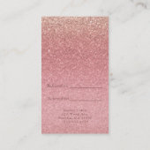 Fairy Tale Pink Glitzer Glam Sparkle Chic Glitzy Empfehlungskarte (Rückseite)