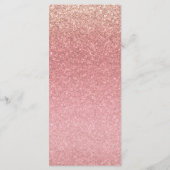 Fairy Tale Pink Glitzer Sweet 16 Glam Party Menu Menükarte (Rückseite)