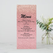 Fairy Tale Pink Glitzer Sweet 16 Glam Party Menu Menükarte (Stehend Vorderseite)