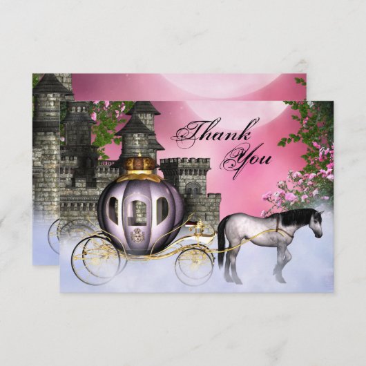 Fairy Tale Princess Flat Dankeschön Karten (Vorne/Hinten)