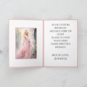 Fairy Tale Princess in Pink Happy Birthday Name Karte (Innenseite)