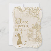 Fairy Tale Princess Theme Gold Glitzer Einladung (Vorderseite)