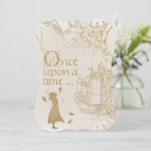 Fairy Tale Princess Theme Gold Glitzer Einladung (Stehend Vorderseite)