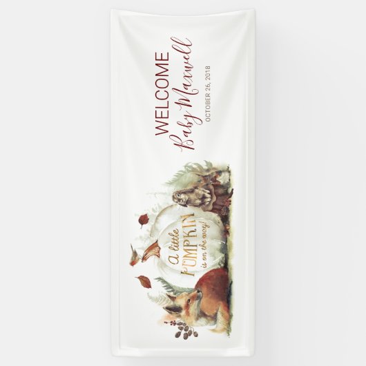 Fairy Tale Pumpkin Fall Baby Dusche Banner (Vertikal)