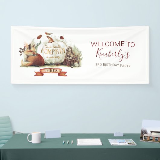 Fairy Tale Pumpkin Fall Birthday Party Banner (Messe)