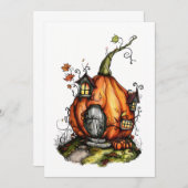 Fairy Tale Pumpkin House Einladung (Vorne/Hinten)