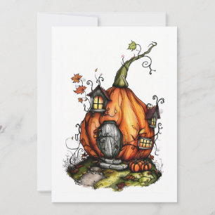 Fairy Tale Pumpkin House Einladung