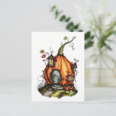 Fairy Tale Pumpkin House Postkarte (Stehend Vorderseite)