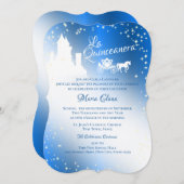 Fairy Tale Quinceanera Sapphire Sparkle Castle Inv Einladung (Vorne/Hinten)