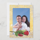 Fairy Tale Rote Rose Golden Ballroom Wedding Save The Date (Rückseite)