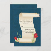 Fairy Tale Scroll Wedding RSVP Card (Vorne/Hinten)